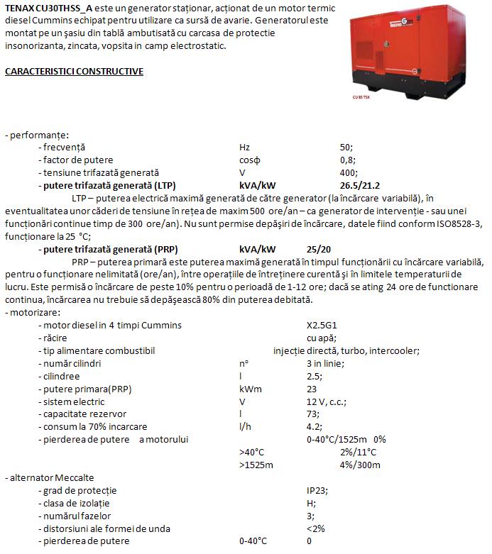Generator AVARII 25kVA/20kW